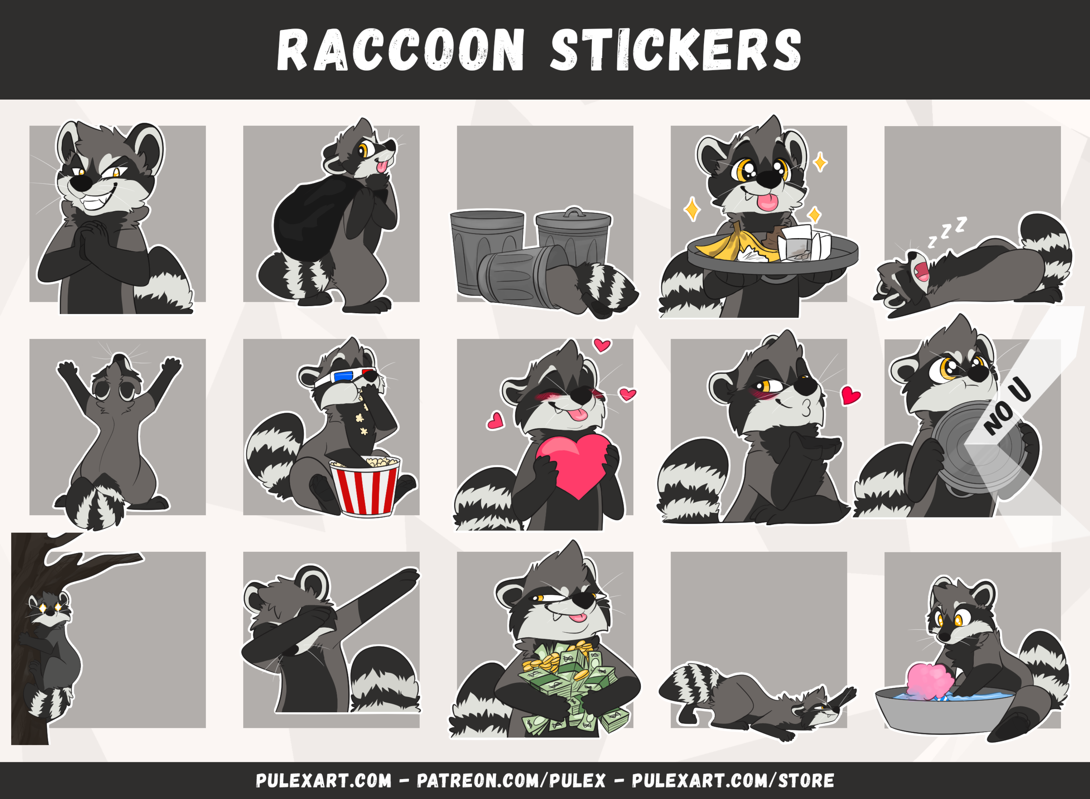 10/30/50/100pcs Kawaii Raccoon Stickers Graffiti Diy Guitar